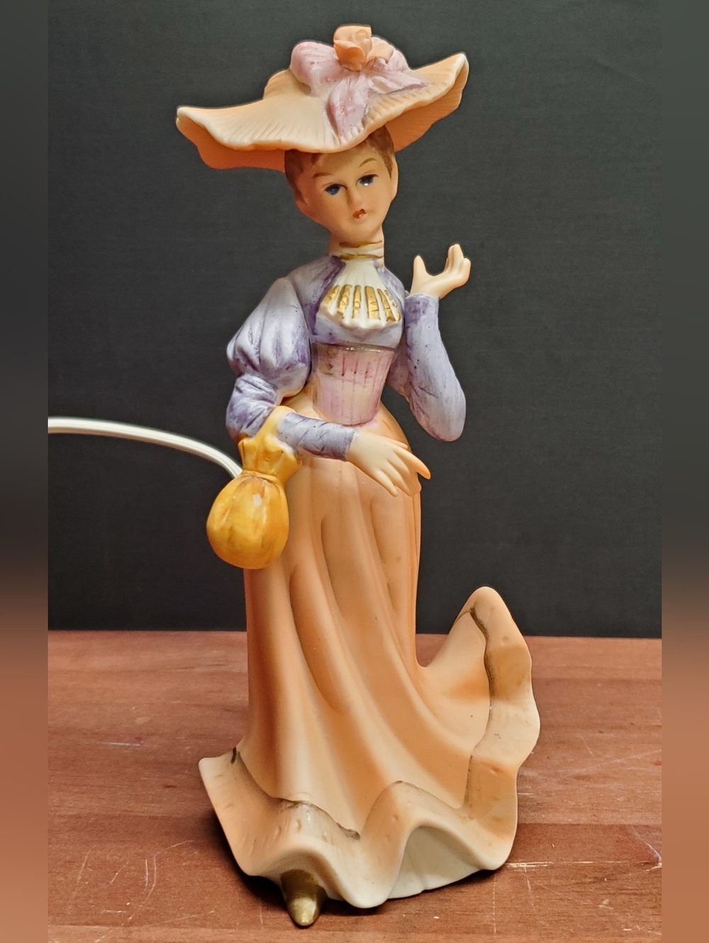 Vintage My Fair Lady Porcelain Victorian Accent Table Lamp Perfume Diffuser.